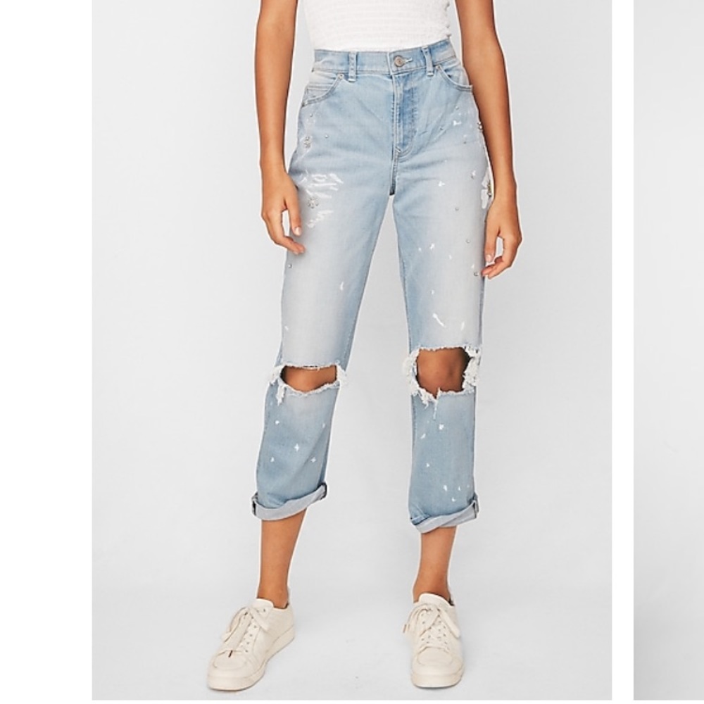 Express High Rise Girlfriend Jeans